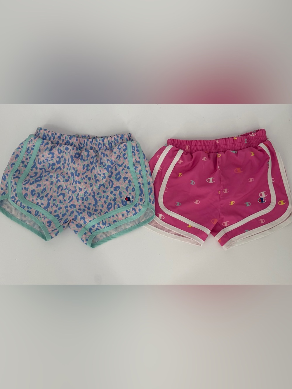 Champion Girls Active Gym Activewear Bottoms Short Lot Pink Blue Prints Size 6